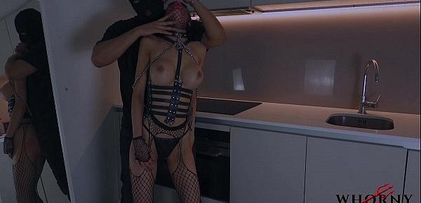  Submissive Hot Babe Teasing in Leather and Fishnets with Perfect Ass Gets Spanked and  Face Fucked Hardcore- WhornyFilms